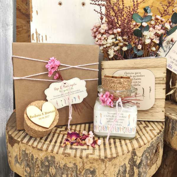 Bomboniera sostenibile candela EcoFattoArt